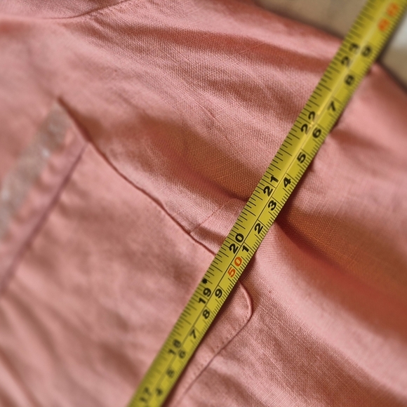 Salmon Button-Up Tunic Blouse With Delicate Accents Xl - Picture 16 of 16